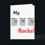 Cartão Meu PAI balança - o aniversário, o dia dos pais, o<br><div class="desc">Deixe seu pai saber quanto balança com este cartão legal super que toda a guitarra que joga o pai apreciará.</div>