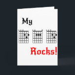 Cartão Meu PAI balança - o aniversário, o dia dos pais, o<br><div class="desc">Deixe seu pai saber quanto balança com este cartão legal super que toda a guitarra que joga o pai apreciará.</div>