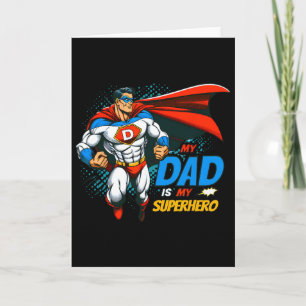 Cartão Meu pai é meu super-herói Dia dos Pais Kids Legal