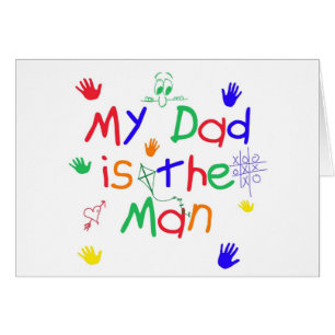 Cartão Meu Pai é o Homem Dia de os pais de Criança Jove