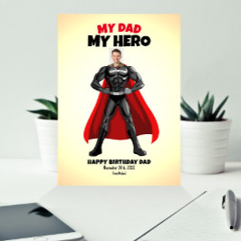 Cartão Meu Pai Meu Herói Aniversário Engraçado