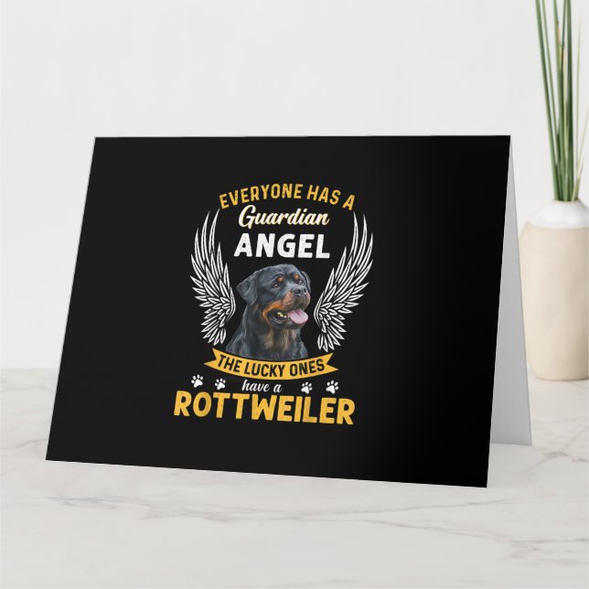 Cartão meu rottweiler é um presente de anjo da guarda que (Frente)