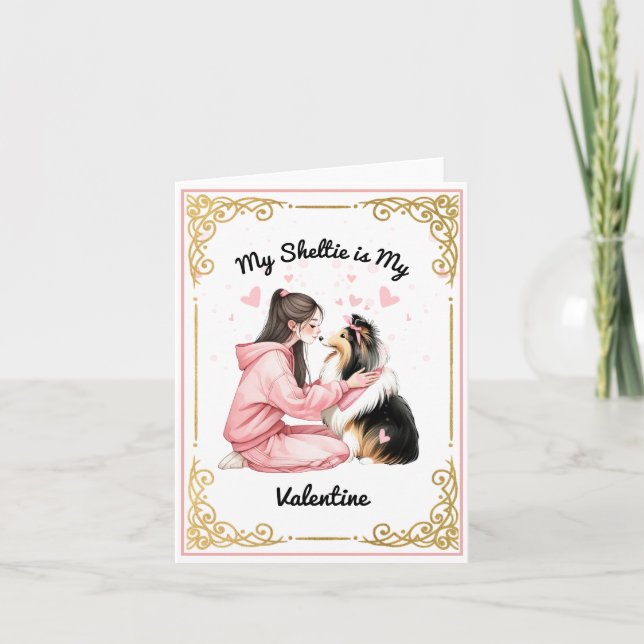 Cartão Meu Sheltie é meu namorado (Frente)
