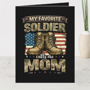 Cartão Meu soldado favorito me chama de mãe