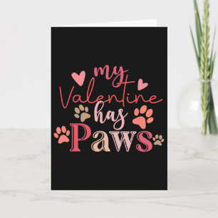 Cartão Meu Valentim Tem Patas Adorável Amante de Animais