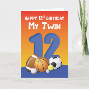 Cartão Meus irmãos 12 de aniversário de aniversário