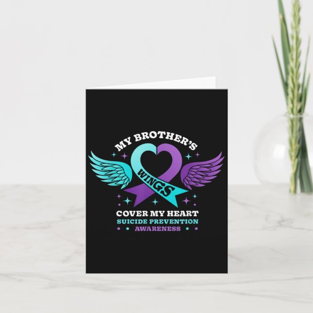 Cartão Meus Irmãos Asas Cobrir Minha Prevenção ao Suicídi (Frente)