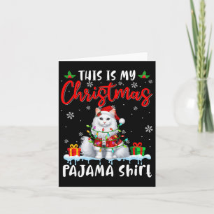 Cartão Meus Papais noeis de Natal do Pajama Gatos