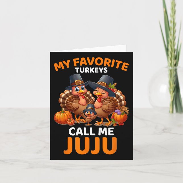 Cartão Meus Perus Favoritos Me Chamam de Juju  (Frente)