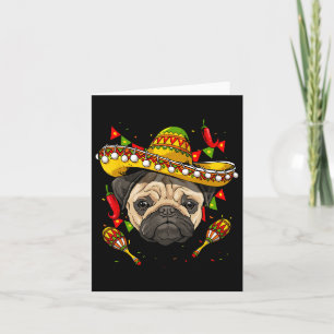 Cartão México Cinco De Mayo Pug Amante De Cachorro Pet Pu