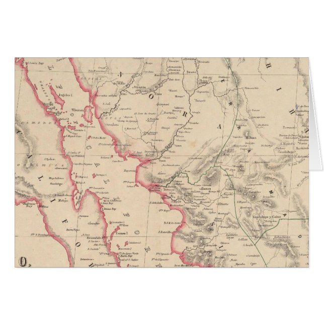 Cartão México, Estados do Noroeste (Frente Horizontal)