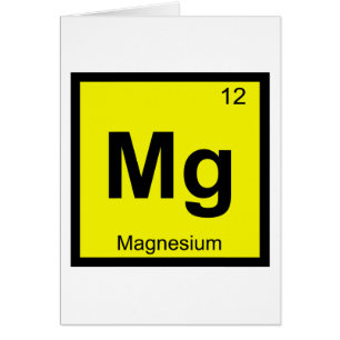 Cartão Mg - Química do Magnésio Símbolo da Tabela Periódi