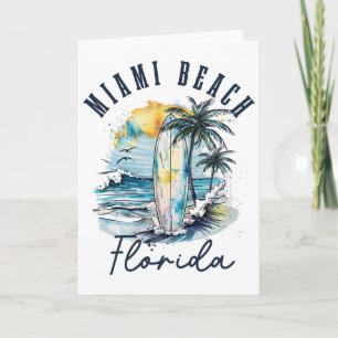 Cartão Miami Beach Flórida Surf Vintage Surf Praia Surfis