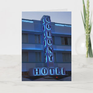 CARTÃO MIAMI BEACH VINTAGE COLONY HOTEL BIRTHDAY CARD