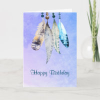 Miçangas de Aquarelas n Penas Feliz Aniversário