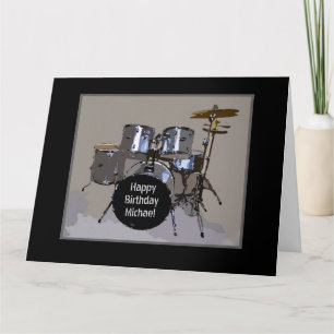Cartão Michael Happy Birthday Drums Card, Big