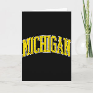 Cartão Michigan Antigo Design de Esportes Universitários