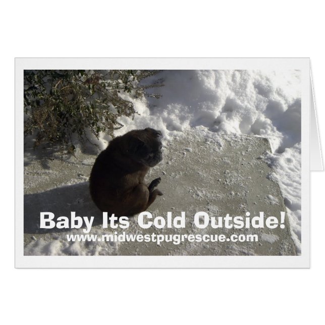 Cartão Mickey Snow Day, Bebê Está Frio Lá Fora! , www... (Frente Horizontal)