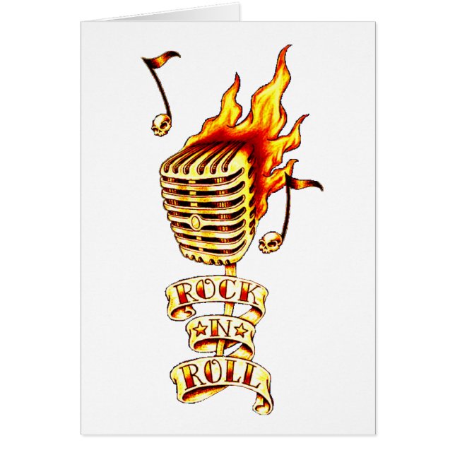 Cartão Microfone do rolo de N da rocha (Frente)