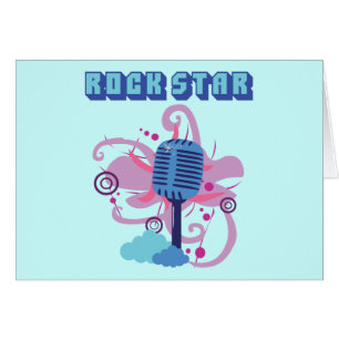 Cartão Microfone Rock Star