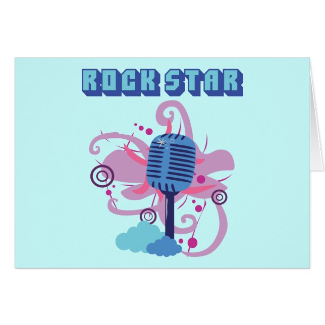 Cartão Microfone Rock Star (Frente Horizontal)