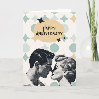 Cartão Mid-Century Retro Anniversary Greeting Card
