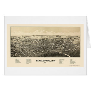 Cartão Middletown, mapa panorâmico de NY - 1887