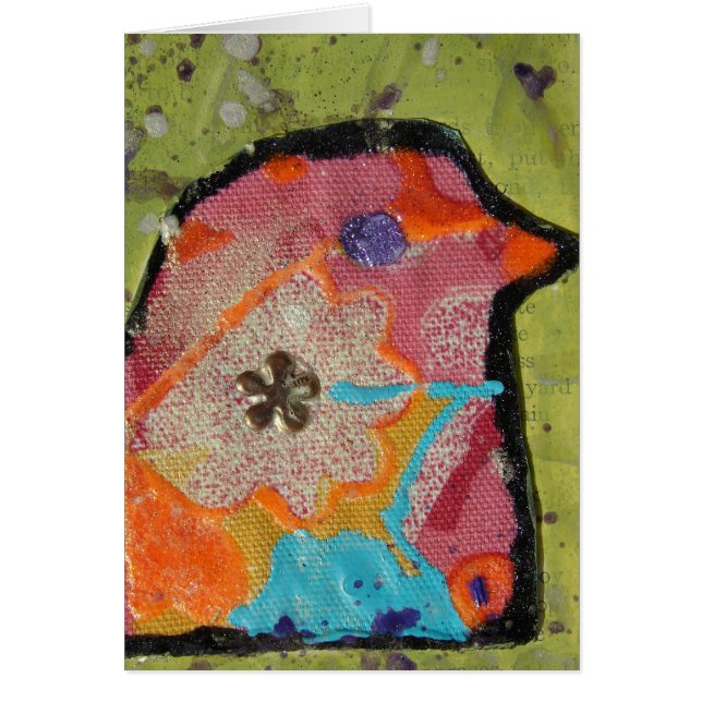 Cartão Mídia mista de pássaros, todas as vezes (Frente)