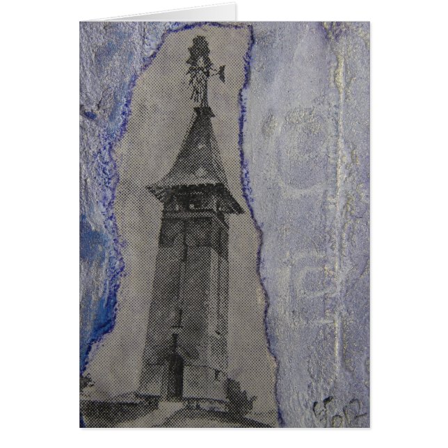 Cartão Mídia mista em torre de vintage (Frente)