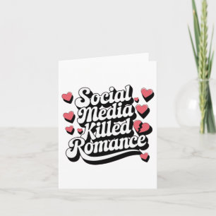 Cartão Mídia Social Matou o Romance Engraçado Anti-valent