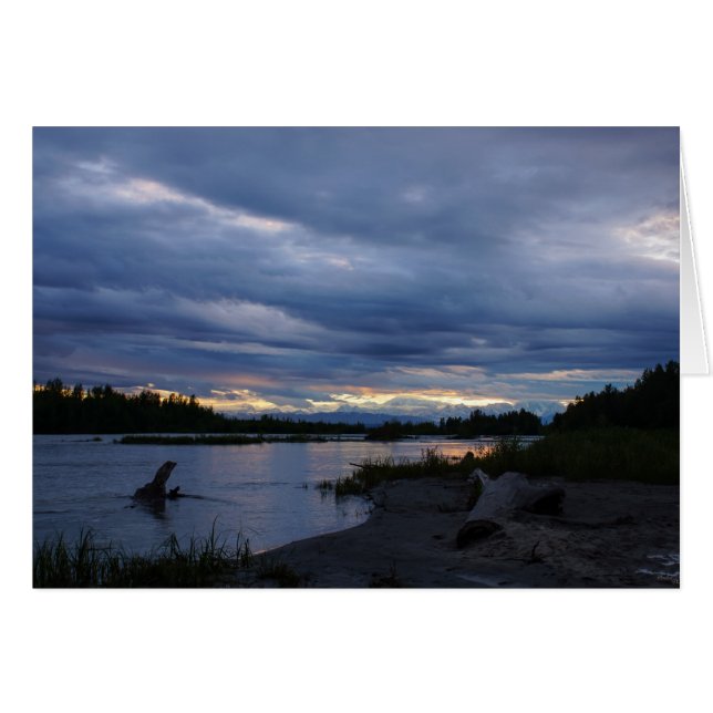 Cartão Midnight Alaska Sunset (Frente horizontal)