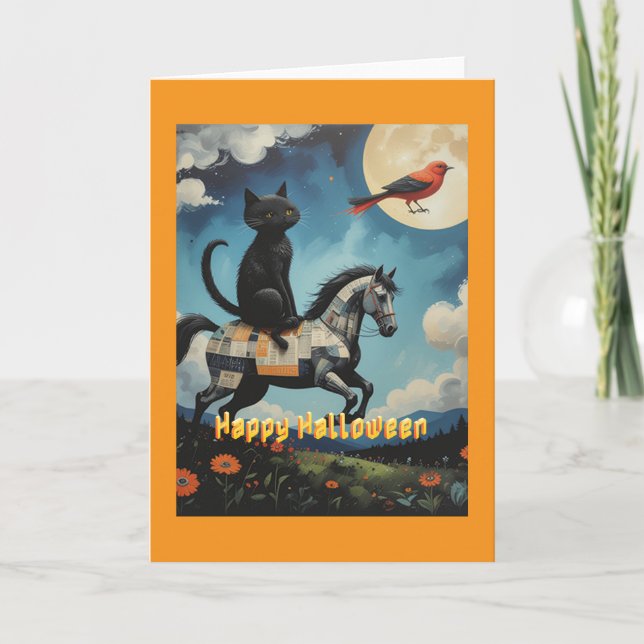 Cartão Midnight Ride: Black Cat & Wingless Wonder (Frente)