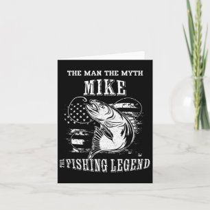 Cartão Mike Man Myth Legenda de Pesca Nome Personalizado