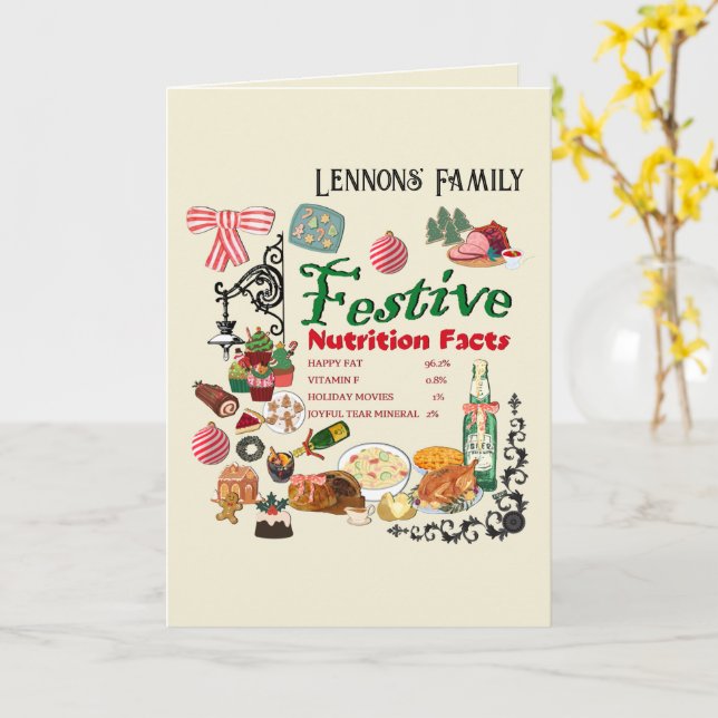 Cartão Mikitiez festivechristmas recipe baking holiday (Flor Amarela)