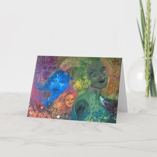 Cartão Mil irmãs que riem Notecard (Frente)