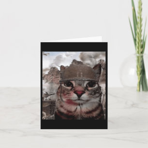 Cartão Mil Yard Stare Engraçado Memória De Gato Soldado N