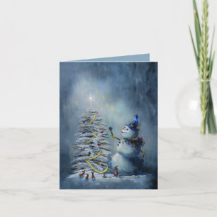 Cartão Milagre de Inverno - pintado à mão