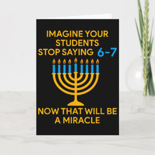Cartão Milagre do Hanukkah Imagine Seus Alunos Param 6 7 