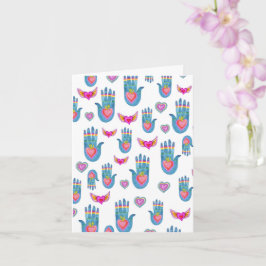 Cartão Milagros Flaming Hearts Watercolor Dias de os namo