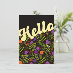 Cartão Milefleur Stylized Flowers Olá Pensando em você