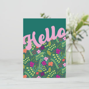 Cartão Milefleur Stylized Flowers Olá Pensando em você