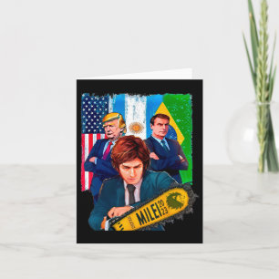 Cartão Milei Presidente 2023 Donald Trump Jair Bolsonaro