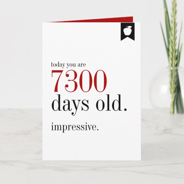 Cartão Milestone Birthday Days Old Birthday Greeting Card (Frente)