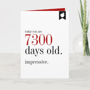 Cartão Milestone Birthday Days Old Birthday Greeting Card