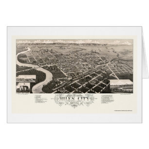 Cartão Milhas da cidade, mapa panorâmico da TA - 1883