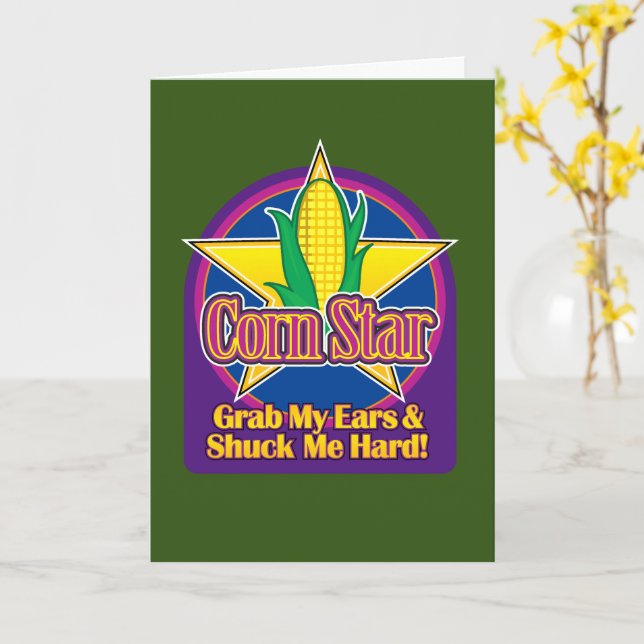 Cartão Milho Estrela Azul Roxo BG Verde (Flor Amarela)