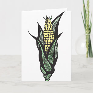 Cartão Milho na Espiga Casa Rústica de Fazenda Legume