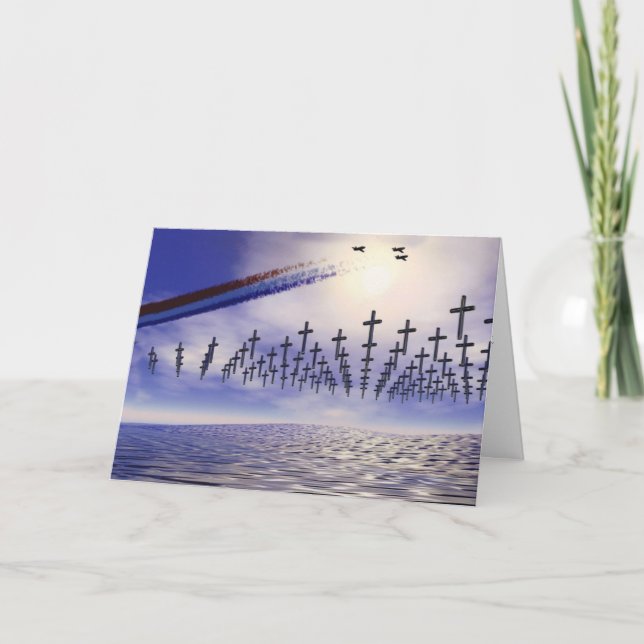 Cartão Militar - Dia Memorial; Tributo no mar (Frente)