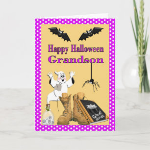 Cartão Military Grandson Halloween Card