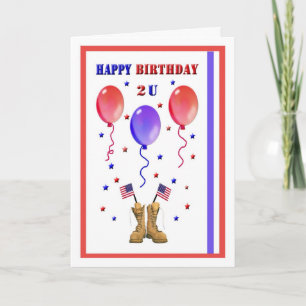 Cartão Military Patriotic Birthday Card
